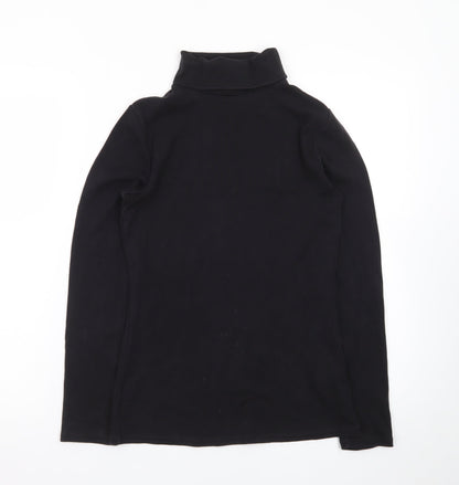 Boden Women's Black Roll Neck Long Sleeve Cotton Top Size S