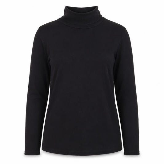 Boden Women's Black Roll Neck Long Sleeve Cotton Top Size S