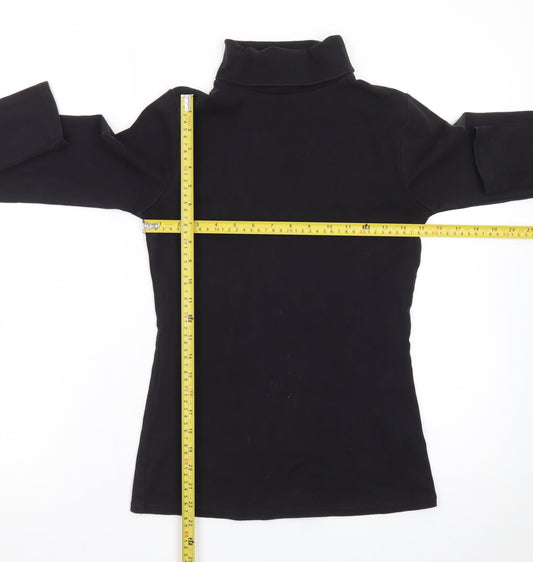 Boden Women's Black Roll Neck Long Sleeve Cotton Top Size S