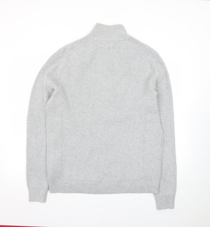Marks and Spencer Men’s Grey L Half Zip High Neck Jumper