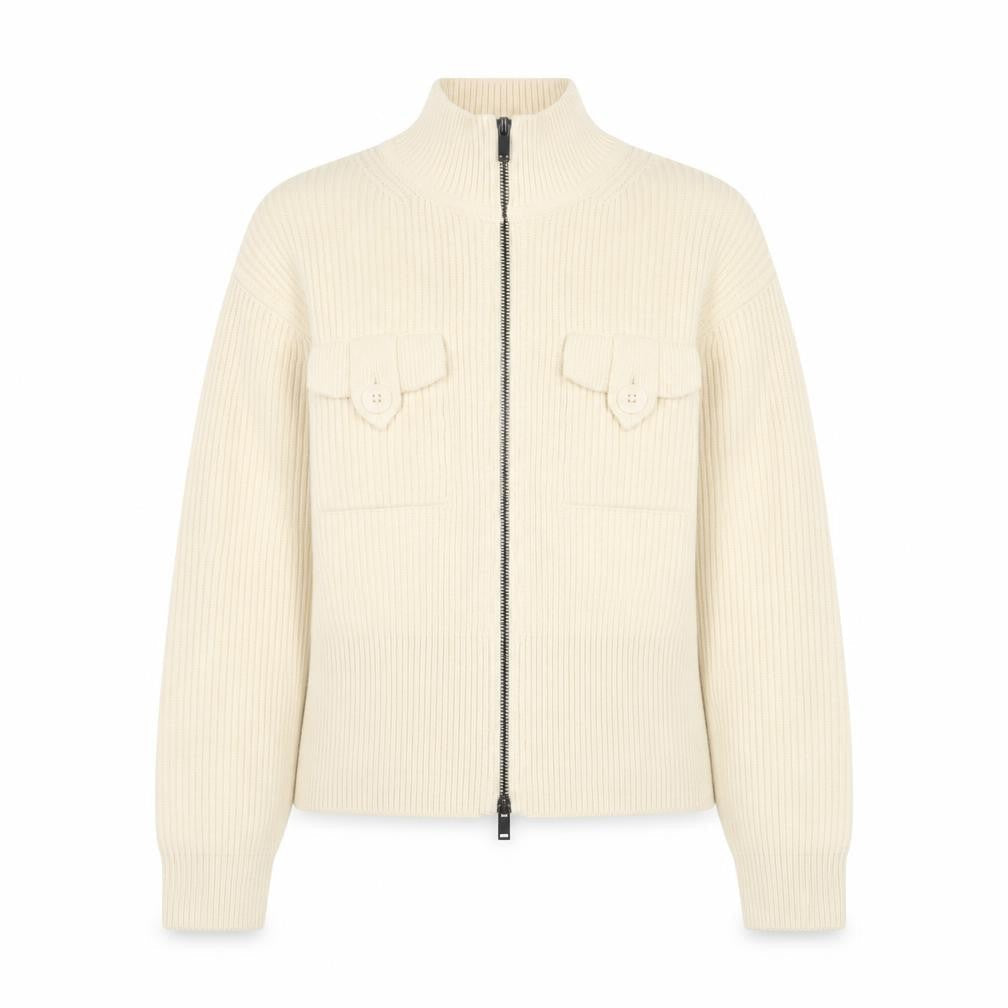 Marks and Spencer Women’s Ivory Full Zip Mock Neck Jumper Size S