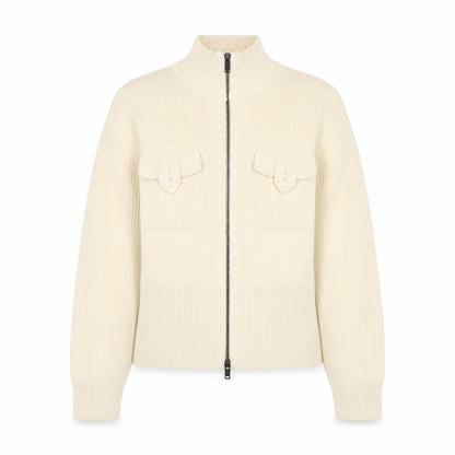 Marks and Spencer Women’s Ivory Full Zip Mock Neck Jumper Size S