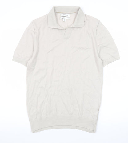 Marks and Spencer Autograph Beige Merino Wool Polo Shirt Mens M
