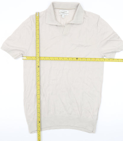 Marks and Spencer Autograph Beige Merino Wool Polo Shirt Mens M