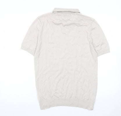 Marks and Spencer Autograph Beige Merino Wool Polo Shirt Mens M