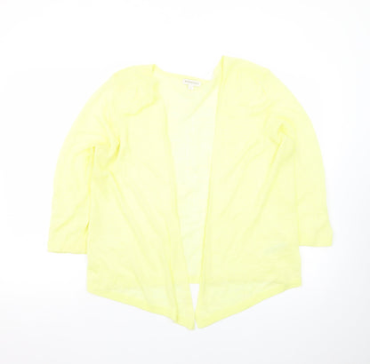Monsoon Women Yellow Lightweight Knit Open Cardigan Size L