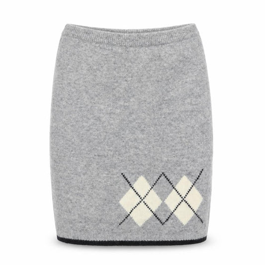 Miss Selfridge Women’s Grey Wool Argyle Short Skirt Size 10