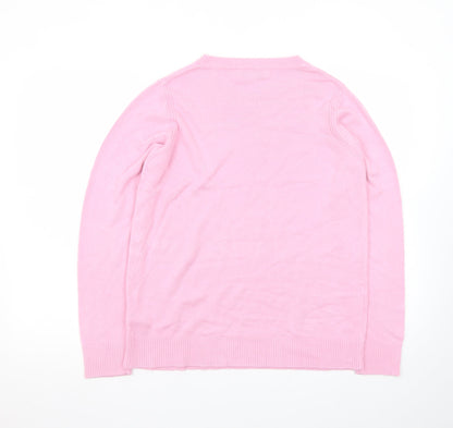 Marks and Spencer Women’s Pink Cashmere Crew Neck Jumper Size 12