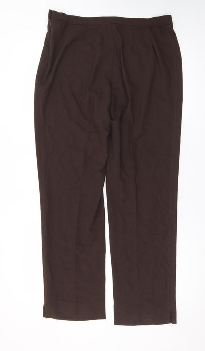 Marks and Spencer Women Mocha Brown Straight Leg Trousers UK 16