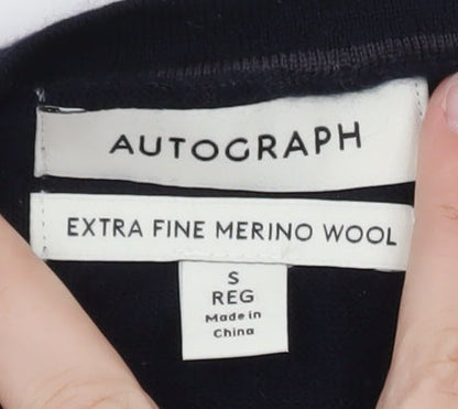 Marks and Spencer Autograph Men’s Blue Merino Wool Crew Neck Jumper S