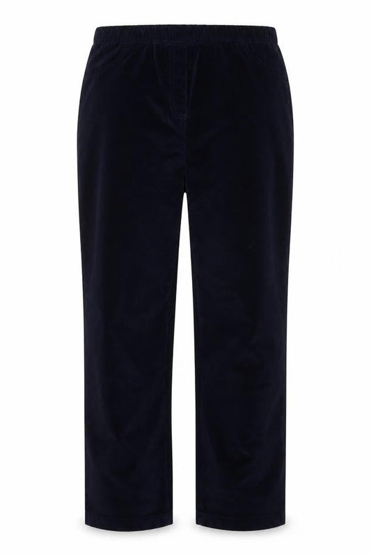 Cotton Traders Women’s Blue Velvet Stretch Trousers Size 16