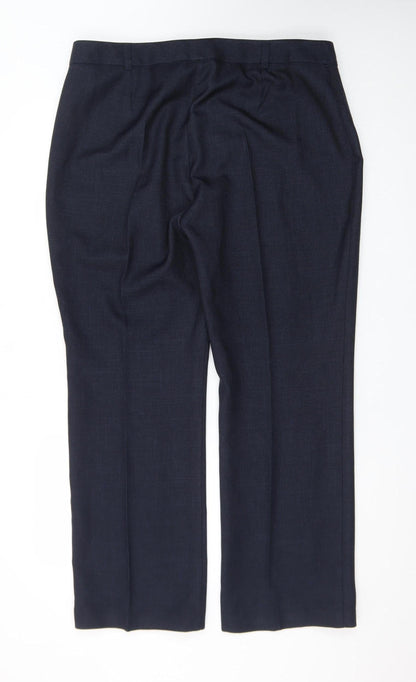 Marks and Spencer Womens Black Size 18 Straight Leg Dress Trousers