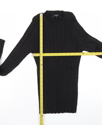 NEXT Women Black Slim Fit Knit Pullover Jumper Size 14
