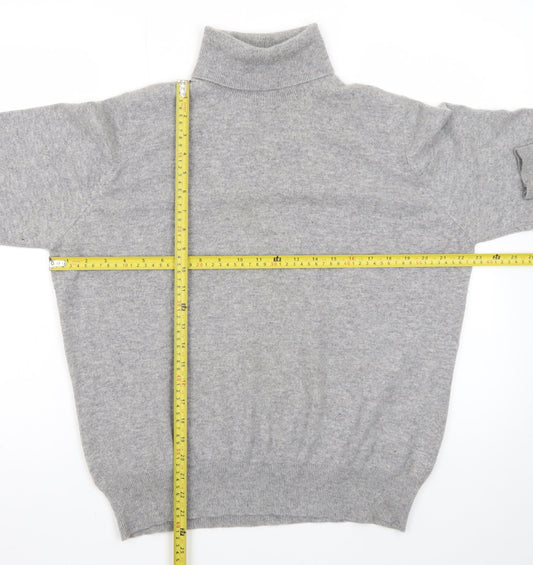 Marks and Spencer Women Grey Cashmere Roll Neck Jumper Size 20