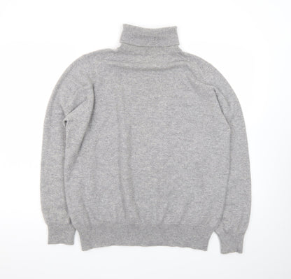 Marks and Spencer Women Grey Cashmere Roll Neck Jumper Size 20