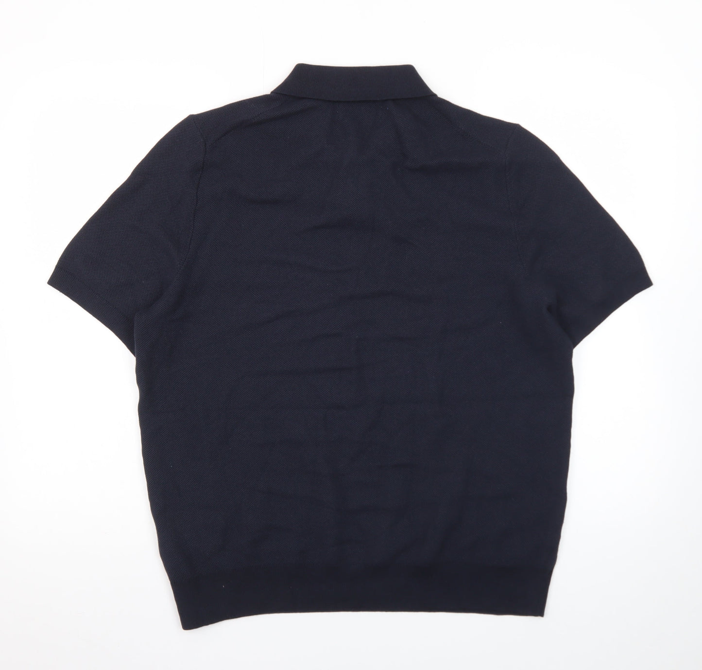Marks and Spencer Men's Black Cotton Polo Shirt Size L