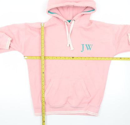Jack Wills Womens Pink Hoodie Size 6 Pullover Cotton Blend Logo Design