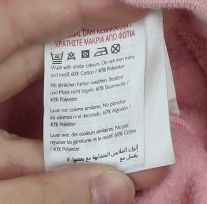 Jack Wills Womens Pink Hoodie Size 6 Pullover Cotton Blend Logo Design