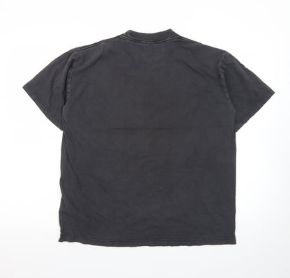 YOU Classic Men's Black Crew Neck Short Sleeve Cotton T-Shirt M