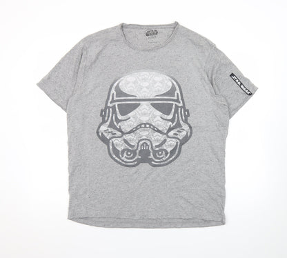 Star Wars Men's Grey Stormtrooper Graphic Crew Neck T-Shirt L