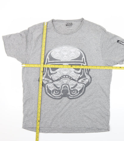 Star Wars Men's Grey Stormtrooper Graphic Crew Neck T-Shirt L