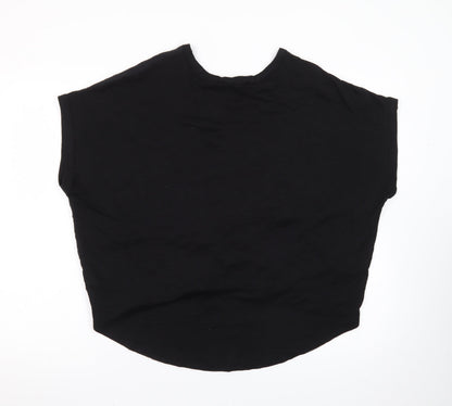 NEXT Women Black Size 12 Basic Short Sleeve Modal Blouse