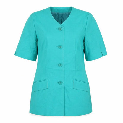 Viyella Women's Green Wool Blend Short Sleeve Blazer Size 10