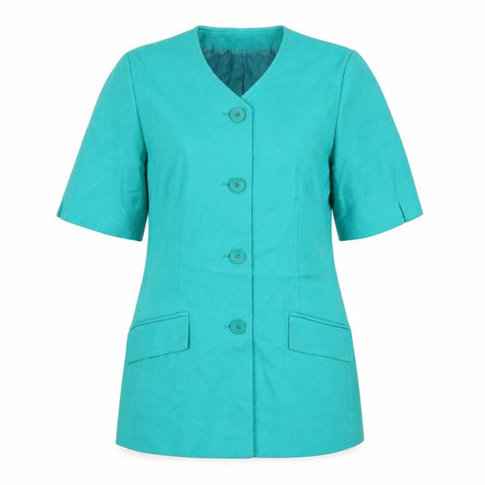 Viyella Women's Green Wool Blend Short Sleeve Blazer Size 10