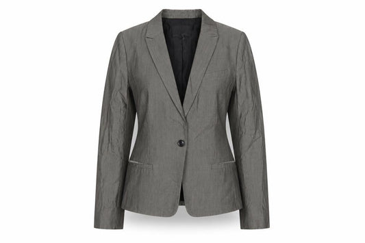 Banana Republic Women Grey Petite 8 Classic Single-Breasted Blazer