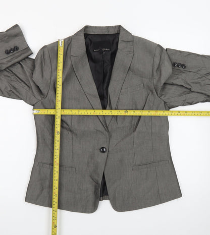 Banana Republic Women Grey Petite 8 Classic Single-Breasted Blazer