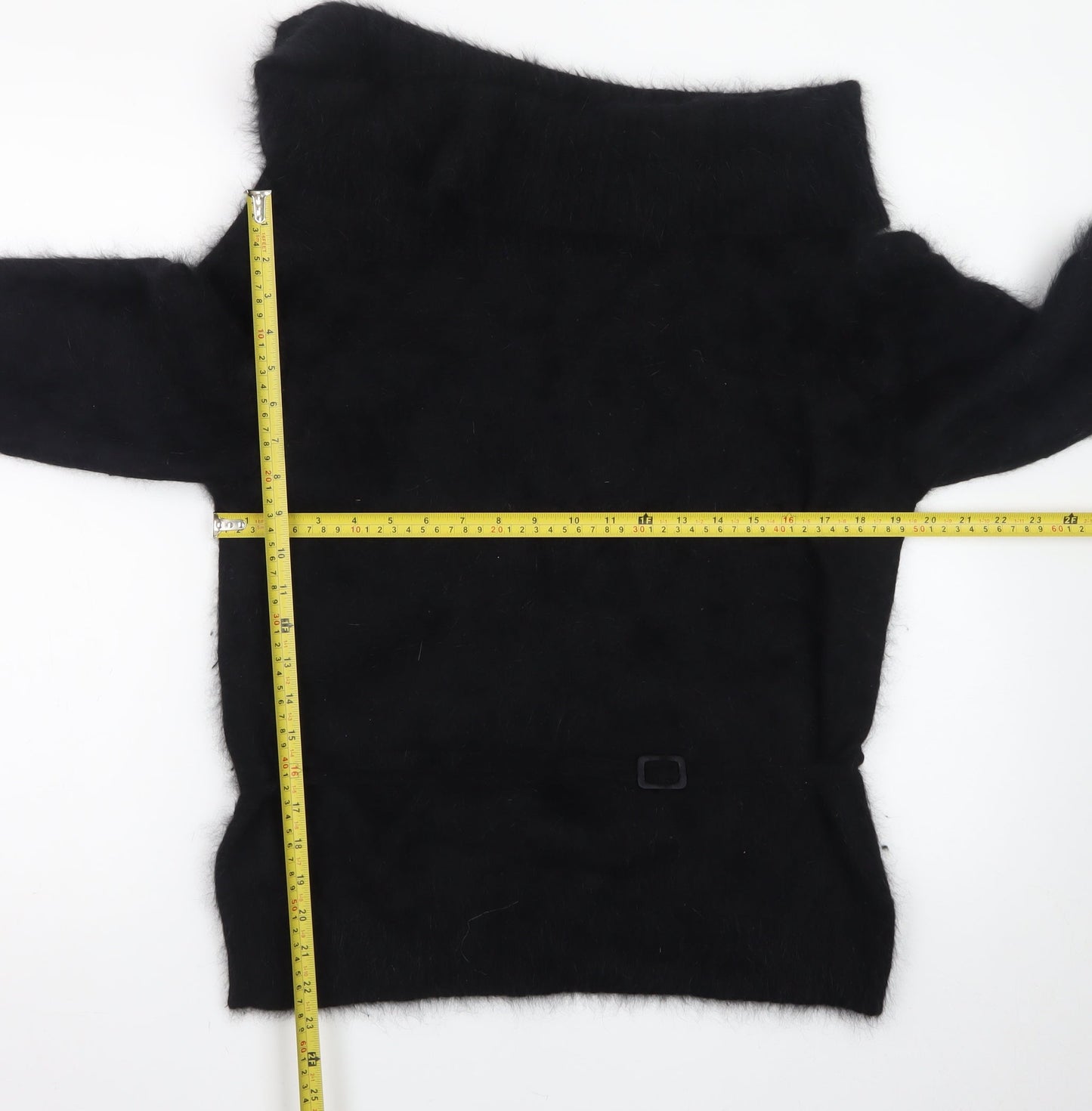 Monsoon Women's Black Angora Mix Cowl Neck Long Sleeve Jumper Size 20