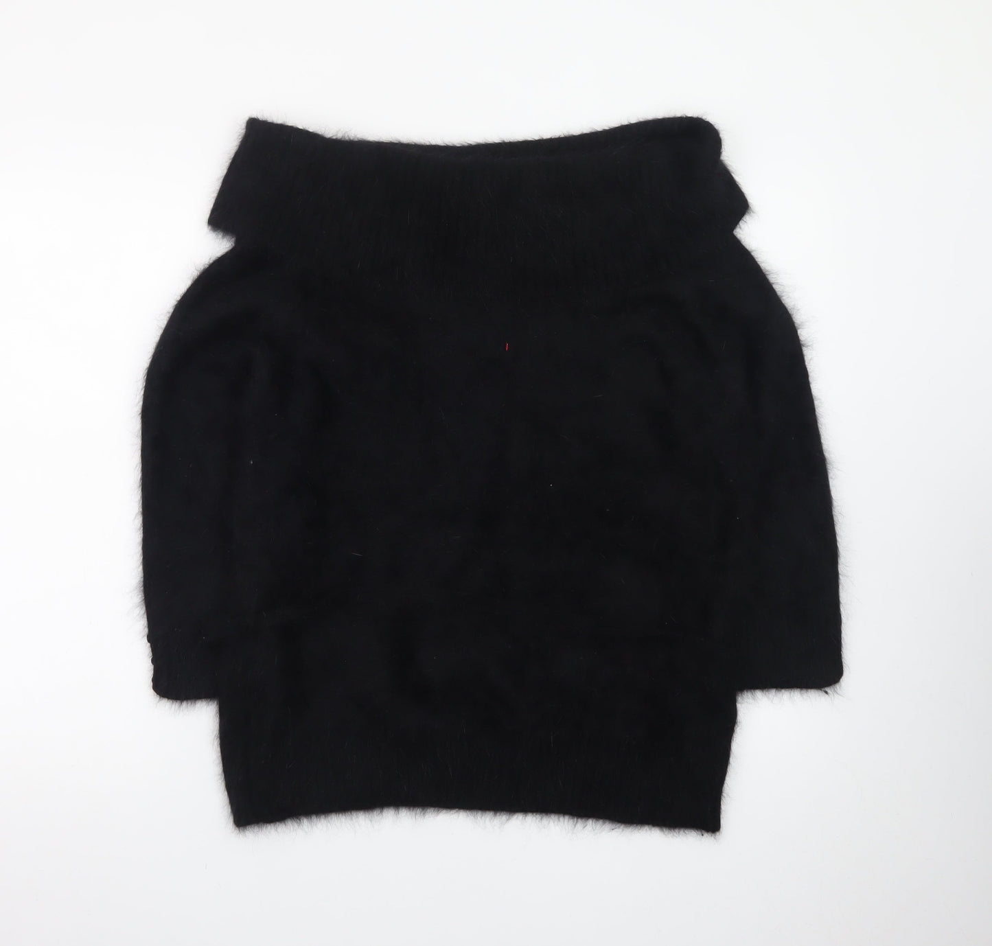 Monsoon Women's Black Angora Mix Cowl Neck Long Sleeve Jumper Size 20