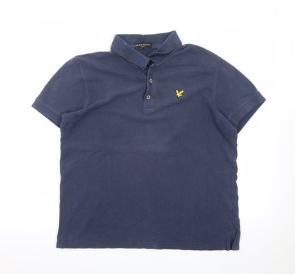 Lyle & Scott Men's Blue Cotton Polo Shirt Size L