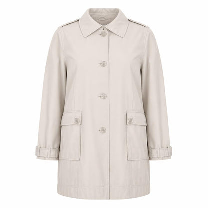 Lakeland Women's Beige Trench Coat Size 16 Collared Mid-Length