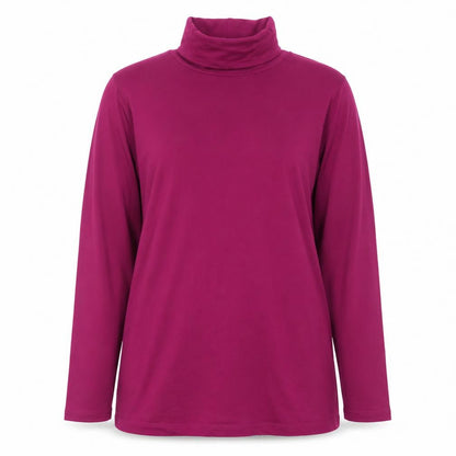 Lands' End Women's Purple Roll Neck Long Sleeve Jersey Top XL