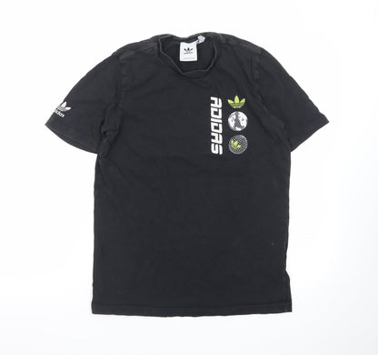 Adidas Men's Black Graphic Trefoil Logo T-Shirt Size S