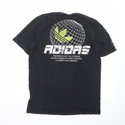 Adidas Men's Black Graphic Trefoil Logo T-Shirt Size S
