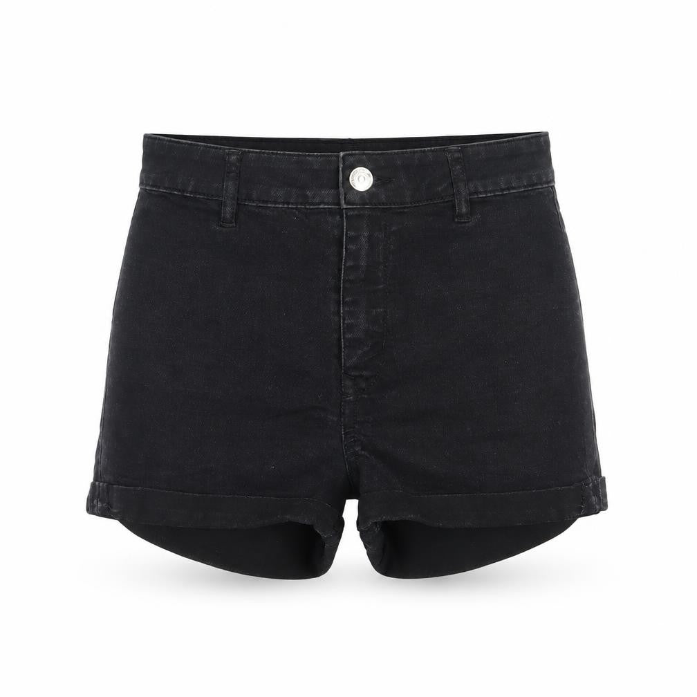 H&M Divided Women’s Black High Rise Denim Hot Pants Shorts Size 8