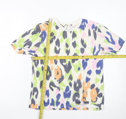 Warehouse Women’s Multicoloured Animal Print Cotton T-Shirt Size 8