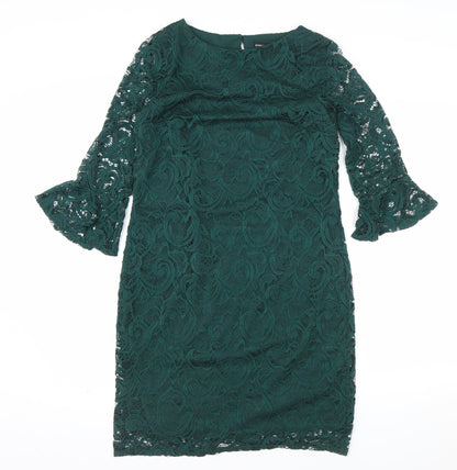 Dorothy Perkins Women’s Green Lace Sheath Dress Size 8