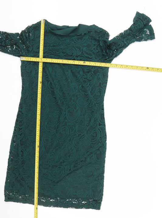 Dorothy Perkins Women’s Green Lace Sheath Dress Size 8