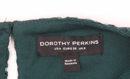 Dorothy Perkins Women’s Green Lace Sheath Dress Size 8