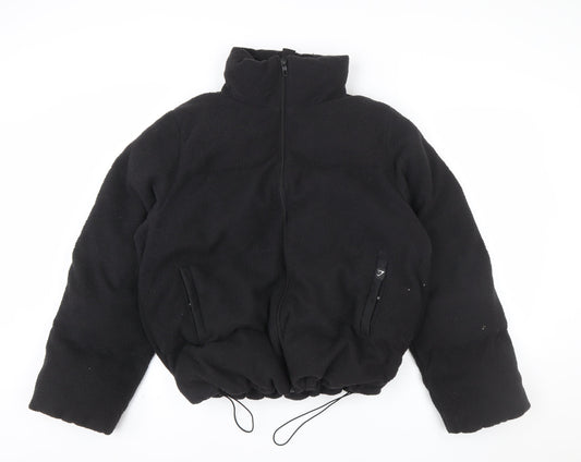 Gymshark Men Black Fleece Zip Jacket L Warm Winter Casual