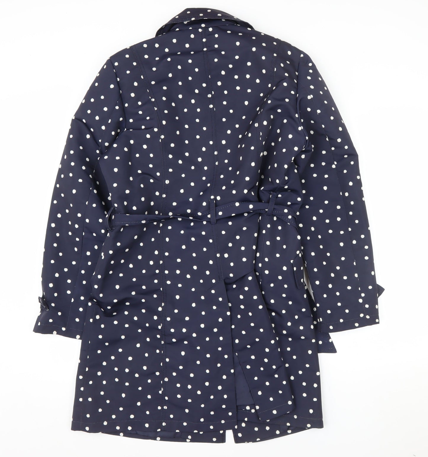 Marks and Spencer Women's Blue Polka Dot Trench Coat Size 14