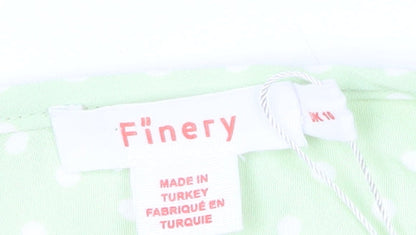 Finery Women Green Polka Dot Midi Fit & Flare Dress Size 10