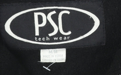 PSC Tech Wear Men's Black Red Windbreaker Jacket Medium Nylon
