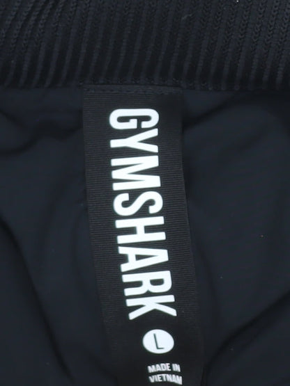 Gymshark Women's Black Fleece Waistcoat L Bodywarmer Zip Pockets Casual