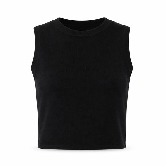 Zara Women's Black Cropped Sleeveless Slim Knit Tank Top S
