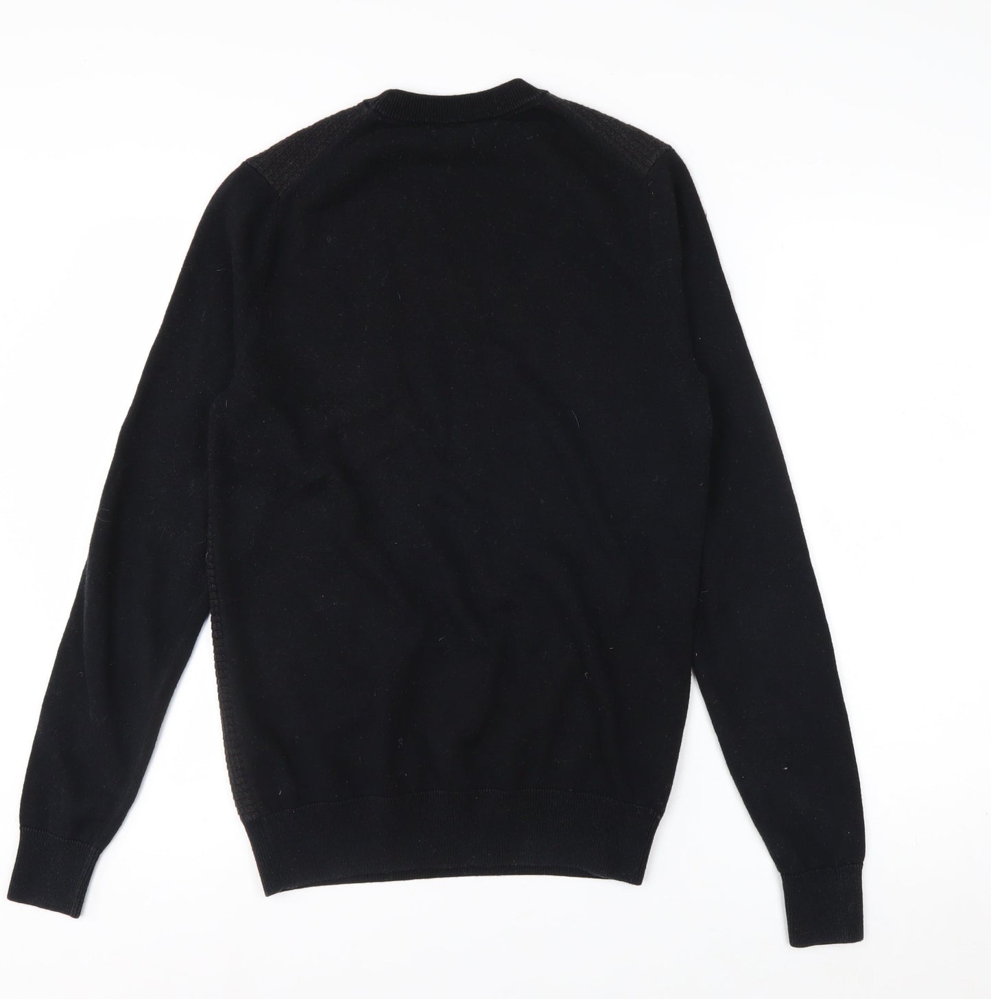 Fred Perry Men's Black Wool Cotton Crew Neck Jumper XS
