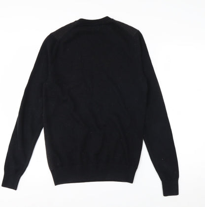 Fred Perry Men's Black Wool Cotton Crew Neck Jumper XS